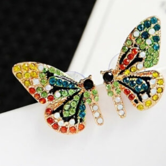 Asymmetrical Butterfly Earrings NWT - Picture 4 of 4